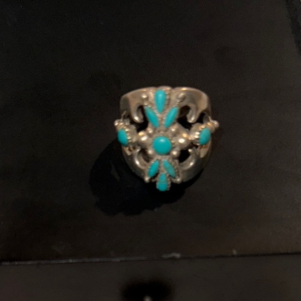 Silver and Turquoise Women's Ring